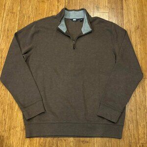 Lands’ End Mens XL 1/4 Zip Pullover 46/48 Cotton Mock Neck Sweater Sweatshirt